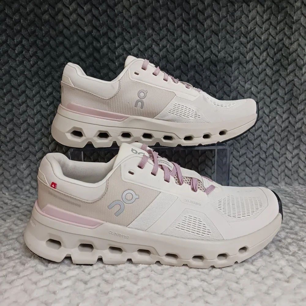 Once We Were Warriors Women's Athletic Trainers in White and Light Pink